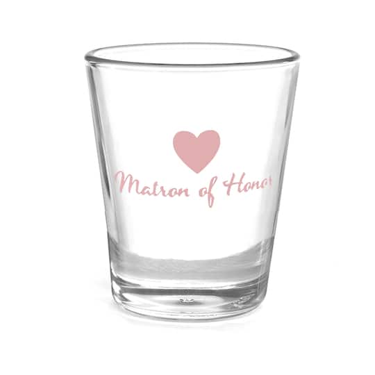 Hortense B. Hewitt Co. Wedding Party Heart Shot Glass, Matron of Honor